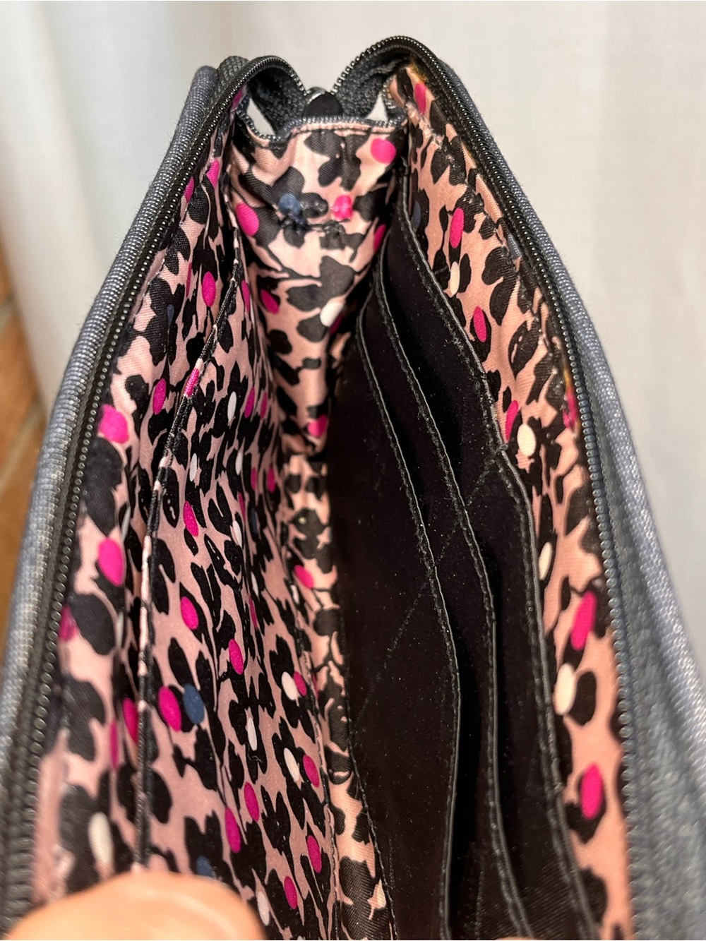 Vera Bradley Quilted Denim Zip Around Wallet Wristlet Organizer